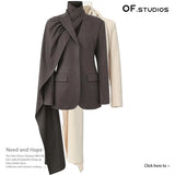 Fongt New Ambiance Neck-Piers Personality Cut Diy Blazer Female 1719