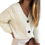 Fongt Wish Sweater Women 2025 Autumn And Winter Loose Size Mahjong Button Coarse Sweater Cardigan