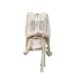 Gentle Pure Flow Yarn Niche Design Low-Crobly Dress With The Same Color Shorts Anti-Walking