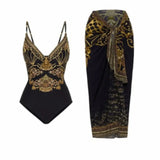 Fongt New Swimwear 2-Piece Set Vacation Bikini Beach Sexy Bikini One-Piece Conservative Swimsuit