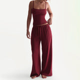 Fongt Women's Spring And Summer Slings With Slings With High Backs Tight Ropes Wide Legs Loose