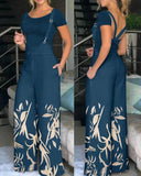Independent Station Fashionable Printed Jumpsuit Women's Dress-Outfit