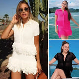 Fongt Women's Dress 2025 Fashion Suit High-Waist Mini Skirt Tuxedar T-Shirt Knitted Dress Comfortable Casual Style
