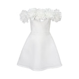 Fongt French Sweet One-Word Shoulder Petal A Dress Famous Banquet Dress Dresses Dresses