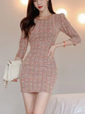 Fongt Small Fragrant Temperament Dress Women's Famous Korean Version Of The Elegant Thin Bag Of Hips
