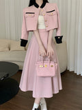 High Quality Small Fragrance Two Piece Set Women Short Jacket Coat + Long Skirt Suits Korean Elegant Fashion OL 2 Piece Sets-Outfit