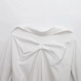 Fongt 2025 Winter New Women's Fashion Simple Back Folding Loose Shirt