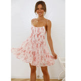 Fongt Spring And Summer New Holiday Style Sexy Print High-End Sling Dress Women Have Inside