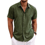 Fongt Men's Linen Short-Sleeved T-Shirts For Free-Fitting Sweatshirts For Men's Short-Sleeved Cotton Shirts Beach Plus-Size Men's Short-Sleeved