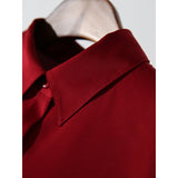 Fongt Red Dingy Shirt Long Sleeve Commuting Professional Blouse Spring And Autumn Anti- Wrinkling Temperament Shirt
