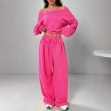 Fongt Women's Clothing 2025 Autumn And Winter New Fashion Tops Fit Casual Trousers Set