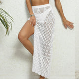 Fongt Yang Hollow Open Fork Sexy Beach Resort Dress Sunscreen Half-Dress