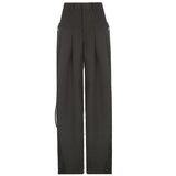 Fongt Fashion Pure Color Loose Straight Pocket Leisure Woven Trousers 2025 New Summer
