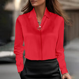 Fongt Shein Spring Autumn Temperament Solid Color Shirt Women's New Explosion