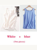 Women's Blouses Cotton and Linen Sleeveless Tops Shirt Female O Neck Summer Solid Green Tunic Blouse Basic