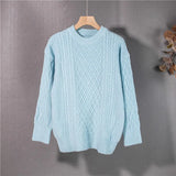 New 2021 Autumn Winter Women's Sweaters Pullovers Warm Minimalist Fashionable Elegant Knitwears Pink Tops
