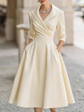 Fongt Elegant Stuff Spring And Autumn Long-Sleeved Belt Dress Explosion