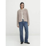 Fongt The Autumn Of 2025, The New Women's Button Trim Yarn Knitted Round Collar Women's Coat