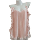 Fongt And Gentle Wind Chiffon Folded Aja Skirt Women's Spring And Summer 2025 New French Design Feels Shoulder Lotus Leaf Side Sleeping Skirt