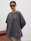 Fongt Fine Comb Cotton Solid Long-Sleeved T-Shirt Women Hot Loose Leisure Collar Top High Quality