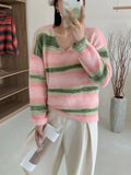 Gradual Round-Neck Pullover Girl Autumn And Winter New French Retro Lazy Loose Soft Waxy Sweater-Outfit