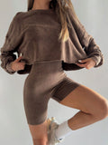 Fongt Style Retro To Make Old Tight Jumpsuit Set Women's High-End Spring Curly Knitting Tops Women