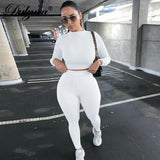 solid women two piece set crop top long sleeve leggings bodycon sexy streetwear fitness outfit tracksuit 2023 co