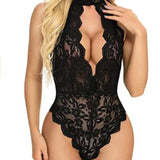 Women's Hanging Neck Tie With Sexy Bare Back Lace Conent Seduction Lingerie
