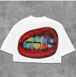 Fongt T-Shirt Five-Sleeved Loose Hip-Hop Top Tide Brand Series