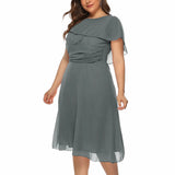 Popular Style Chiffon Large-Size Dress Medium-Length A-Shaped Dress Looks Thin-Outfit