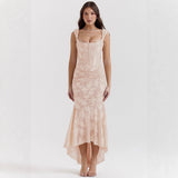 Fongt Summer Hot New Sexy Fashion Word Thoracic Fish Bone Pack Hip Fish Tail Dress Girl
