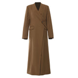 Fongt Autumn And Winter Special Aircraft Process Irregular Structure Long Wind Coat Female 1759