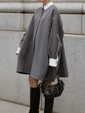 Fongt Lazy Commuting Top 2025 Autumn New Bumpy Straight Barrel Loose Thin Long Coat Woman