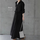 Fongt 2025 New Japanese Pocket Long Sleeves Long Casual Clip Dress Shirt