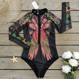 2025 New Swimsuit Women's Sense Sports Long-Sleeved Printed Surf