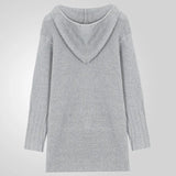 Fongt Men's Autumn And Winter New Hooded Knitted Shirt Medium Long Bag Open Shirt Sweater Jacket