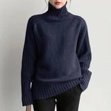 Fongt Sweater Women Winter Korean Retro Loose Languid Languid Temperament Simple Thick Pit Strip Bottom Knitting Shirt