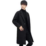 2023 Winter Woolen Coat For Men Long Tide Loose Wool Woolen Men's Trench Coat Spring And Autumn Coat-Outfit