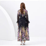 Fongt And Autumn Women's Printed Femininity Shirt Blouse Flowers Half-Dressed Two Sets Of Belly Shaded Young