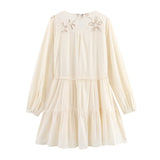 Fongt New Flower Embroidery Mini Dress 8741037712