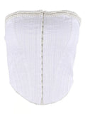Lace Trim Strapless Corset Top-Outfit