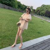 Women Tops and Shorts Puff Sleeve Solid Elegant Holiday Outfit Tender Ladies Ulzzang Chic Charming Stylish Square