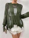 Fongt And Summer New Loose Hooks Hole Hollow Design Beggar Sweater