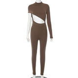 Fongt Women's Clothing 2023 Autumn And Winter New Street Tight Solid Color Irregular Umbilly