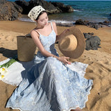 Fongt Pat Water Soluble Ten Thousand Needle Thorn Embroidery Heavy Industry Dress New Sling Skirt-Outfit