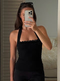 Fongt Lace Stitching Pure Lust Wind Sexy Repair Lace Splicing Neck Tie Small Vest
