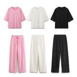 Fongt New Double-Sided Cloth Loose T-Shirt 3854307 Double-Sided Cloth Jogging Trousers 3854308 Set