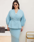 Fongt Women's Fashion Fashion Solid Color Button Bubble Sleeve Skirt Dress Set In Autumn 2025