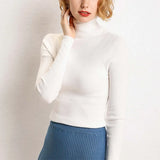 Turtleneck Slim Sweater Women Pullovers 2021 Autumn Thick Long Sleeve Basic All-match Tops Ladies Fashion Office