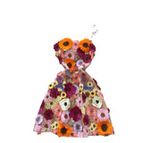 Fongt French Design Three-Dimensional Flower Net Embroidery To Recupers With A Sling A-Word Dress Skirt